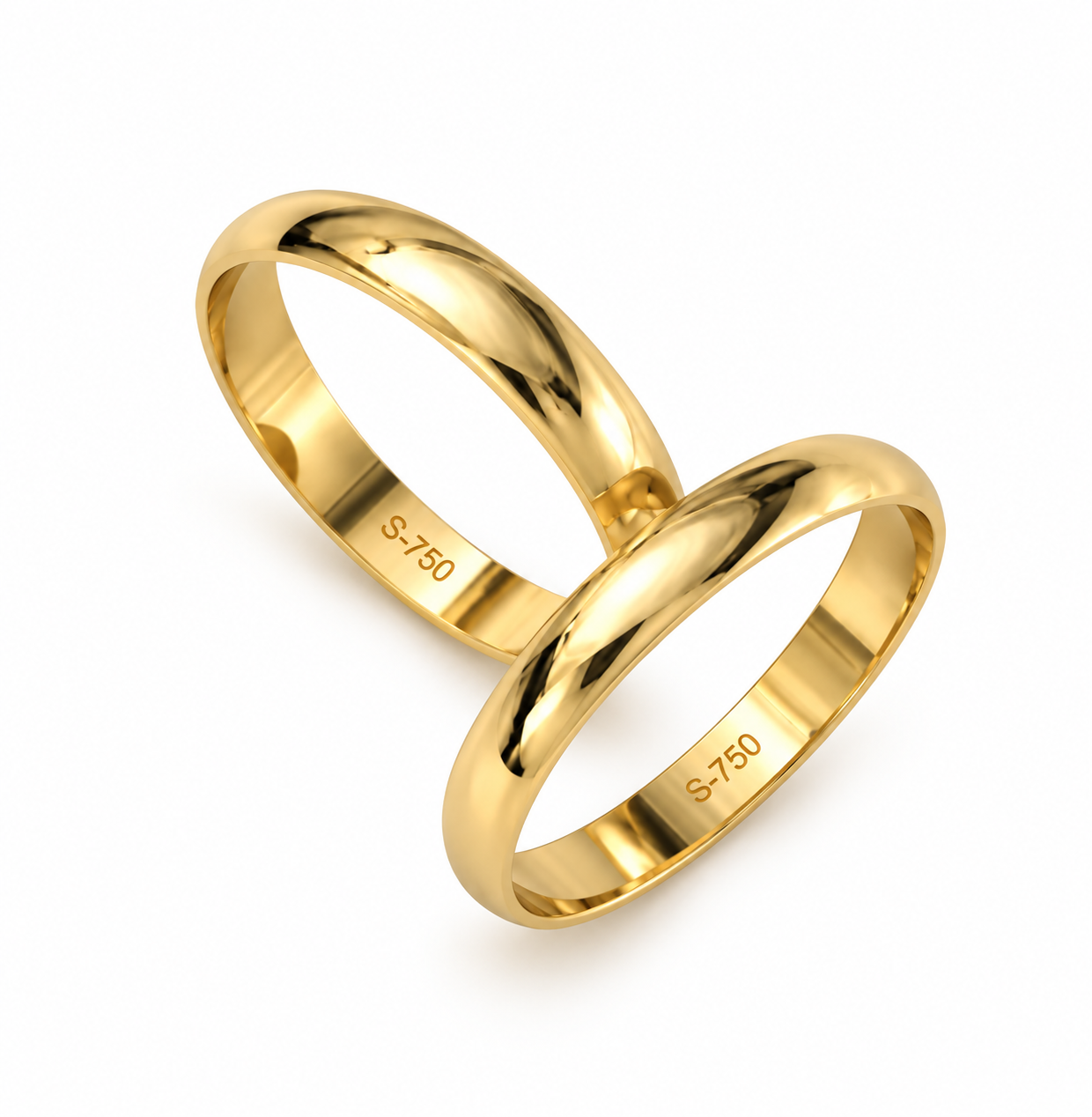 Alianças de casamento Boleadas 4mm de Ouro