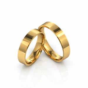 Alianças de casamento 4mm lisas de ouro