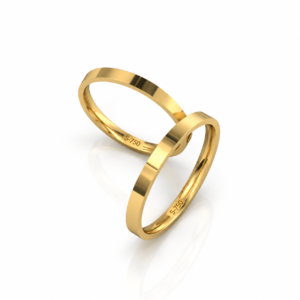 Alianças de casamento 2mm lisas de ouro