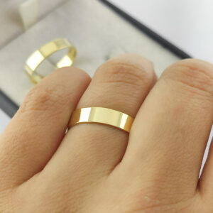 Alianças de casamento 4mm lisas de ouro - Imagem 2