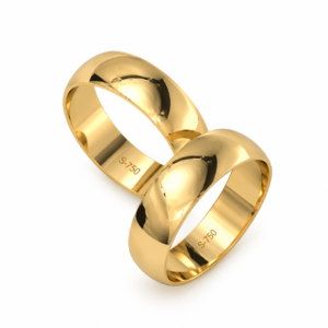Alianças Boleadas 6mm de ouro 10k