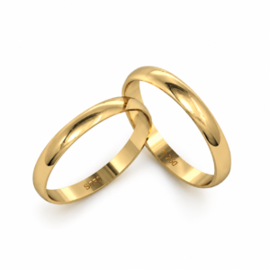 Alianças Boleadas 3mm de ouro 10k