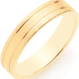 Par de alianças fosca com 2 frisos 4mm