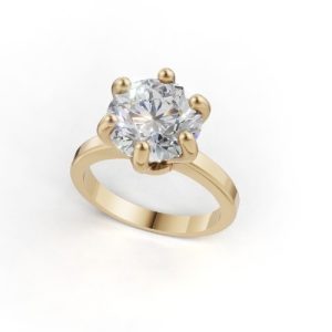 Solitário ouro 18k  e moissanita de 4Cts