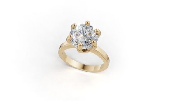 Solitário ouro 18k  e moissanita de 4Cts