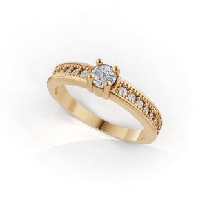 Solitário Promesse ouro 18k e diamantes