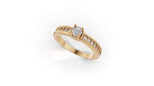 Solitário Promesse ouro 18k e diamantes