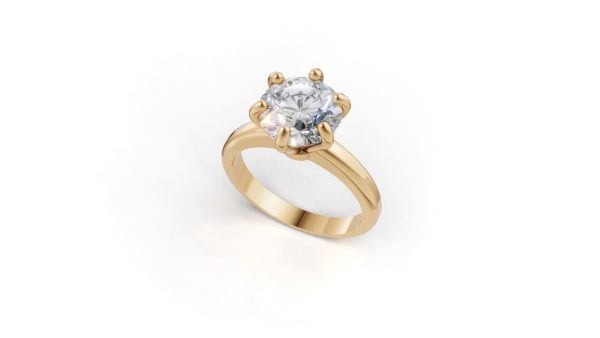 Solitário ouro 18k com diamante de 2Cts