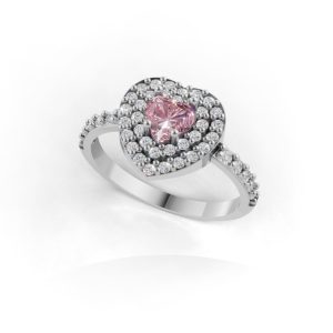 Anel Amabile pink de prata e Zircônias