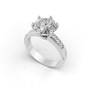 Solitário Magnifique em ouro branco e Moissanitas 3.18Cts