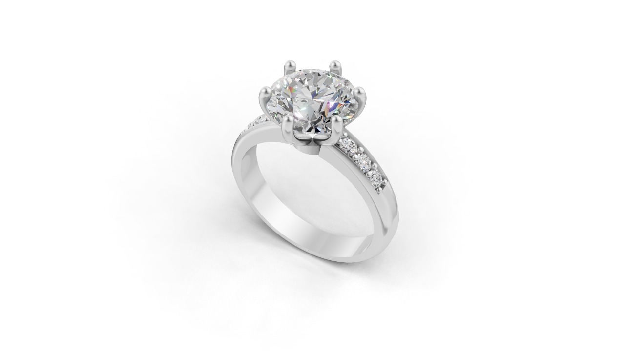 Solitário Magnifique em ouro branco e Moissanitas 3.18Cts