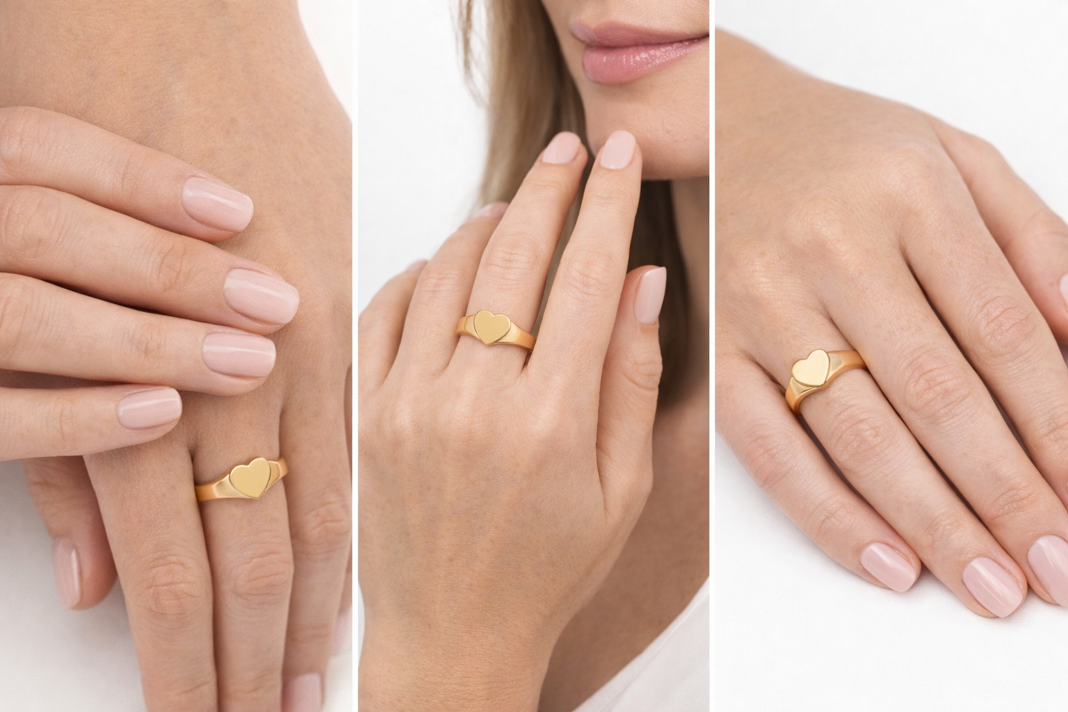 Anel Coração ouro 18k - Imagem 2