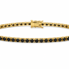 Pulseira Riviera ouro 18k e Espinelios negros