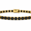 Pulseira Riviera Masculina em Ouro 18K e Espinélios Negros